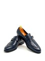 HERMES лоферы крокодил синие ОК-0022