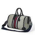 GUCCI дорожная сумка бежевая канва монограмма с отделкой из черной кожи ДС-1881