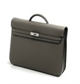 HERMES Портфель того графитовый мягкий с клапаном с замком на двух лямках Kelly ПР-2641