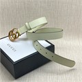 GUCCI ремень тонкий молочный гладкая кожа пряжка GG золото РМ-8314