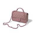 CHANEL сумка гладкая розовая кожа с ручкой СК-00348