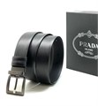 PRADA Ремень черный двухсторонний Тайга глянец пряжка матовая РМ-2290