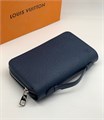 LV кошелек XL с ручкой кожа Тайга синий КЛ-0876