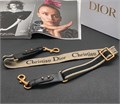 DIOR ремень для сумки текстиль черный с кремовыми полосками тонкий РМ-8879