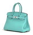 HERMES сумка Birkin полуручная кожа Того 30 см мятный серебро СК-00422