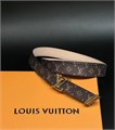 LV ремень 20 мм тонкий коричневая монограмма пряжка LV золото РМ-8640