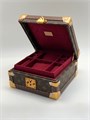LV шкатулка для украшений коричневая монограмма бордовая внутри КТ-0680