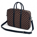 LV портфель большой коричневый канва шашка ПР-1364