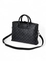 LV Портфель канва серая монограмма со вставкой из черной кожи ПР-0403