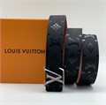 LV ремень гладкая кожа монограмма черный пряжка LV острая серебро РМ-1164