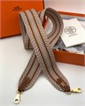 HERMES ремень для сумки текстиль светло-коричневый белая строчка РМ-9380