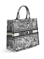DIOR сумка Book Tote текстиль 42 см черно-белая Париж СК-00278