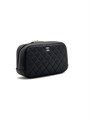 CHANEL косметичка 19 см кожа икра  черный серебро НС-8699