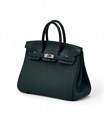 HERMES сумка Birkin 25 см кожа Того и кожа крокодила зеленая серебро СК-00458