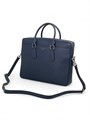 PRADA портфель кожа софьяно синий фурнитура серебро с двумя отделениями ПР-2165