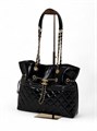 CHANEL сумка шоппер черная гладкая кожа золото СК-00467