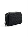 CHANEL косметичка 21 см кожа икра черная серебро НС-8700