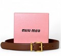 MIU MIU ремень рыжий кожа золотая пряжка РМ-00226