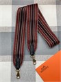 HERMES ремень для сумки текстиль коричневый белая строчка фурнитура золото РМ-9034