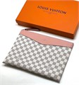 LV папка розовая кожа белая шашка золото ПК-00489
