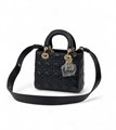 DIOR сумка Lady 20 см черная кожа золото СК-00485
