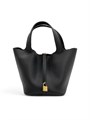 HERMES Picotin сумка 22 см черная кожа золото СК-00501