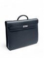 HERMES Портфель того черный мягкий с клапаном с замком на двух лямках ПР-2574