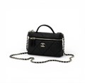 CHANEL сумка черная с ручкой крупная клетка СК-00199