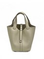HERMES Picotin 18 см сумка молочная серебро СК-00334