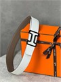 HERMES ремень двусторонний бело-коричневый съемная пряжка РМ-2298
