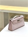HERMES клатч POCHETTE 22 см светло-розовая кожа свифт серебро СК-01444