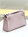 HERMES клатч POCHETTE 22 см светло-розовая кожа свифт серебро СК-01444