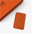 HERMES визитница на магните оранжевая кожа ВЗ-00947