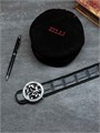 ZILLI ремень крокодил джинсовый съемная пряжка черный РМ-2022