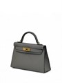 HERMES сумка Mini Kelly кожа Эпсом 19 см серая золото СК-00313