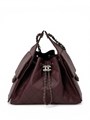 CHANEL сумка Hobo 26 см кожа икра бордовая серебро СК-01249