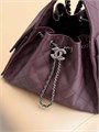 CHANEL сумка Hobo 26 см кожа икра бордовая серебро СК-01249