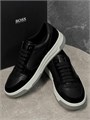 HUGO BOSS кеды черные на серо-белой подошве тисненный лого с боку ОС-2156