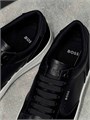 HUGO BOSS кеды черные на серо-белой подошве тисненный лого с боку ОС-2156
