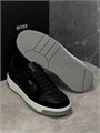 HUGO BOSS кеды черные на серо-белой подошве тисненный лого с боку ОС-2156