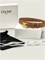 CELINE ремень 25 мм гладкая кожа коричневый золото РМ-01548