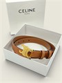 CELINE ремень 25 мм гладкая кожа коричневый золото РМ-01548