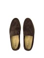 LORO PIANA лоферы низкие замша коричневые с белой подошвой ОК-01666