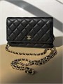 CHANEL сумка Woc кожа икра в клетку черная золото СК-9779