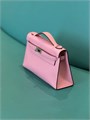 HERMES клатч POCHETTE 22 см розовая кожа свифт серебро СК-01296