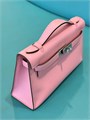 HERMES клатч POCHETTE 22 см розовая кожа свифт серебро СК-01296