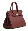 HERMES сумка Birkin полуручная кожа Того 30 см бордовая серебро СК-00421