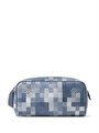 LV несессер Dopp Kit 2 молнии ручка сбоку канва шашка голубой НС-01716
