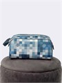 LV несессер Dopp Kit 2 молнии ручка сбоку канва шашка голубой НС-01716