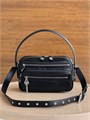 ACNE STUDIOS сумка Small Camero гладкая черная кожа серебро маленькая СК-01656